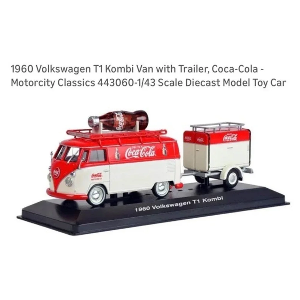 Motorcity‎ Classics 1960 Volkswagen T1 Kombi Van Trailer Coca-Cola 1/43 Red NEW